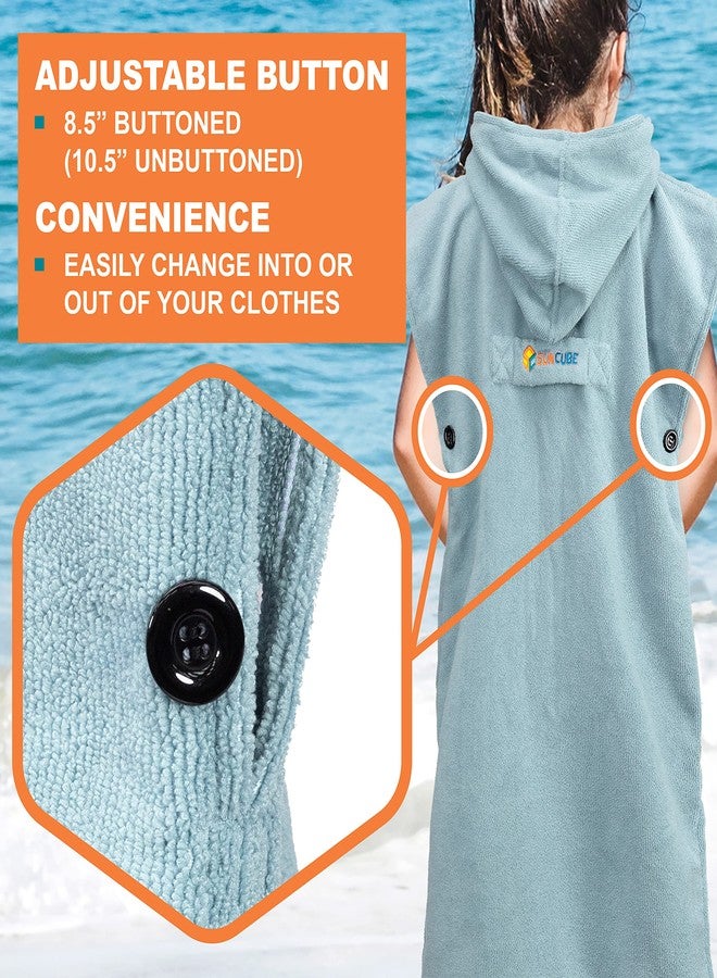 Suncube SUN CUBE Kids Changing Robe Surf Poncho, Kids Beach Towels, Hooded Towel for Toddler Bath Pool, Microfiber Quick Dry Wearable Towel Poncho with Hood, Swim Towel for Boys Girls 3-7 Years, Light Blue - Image 5